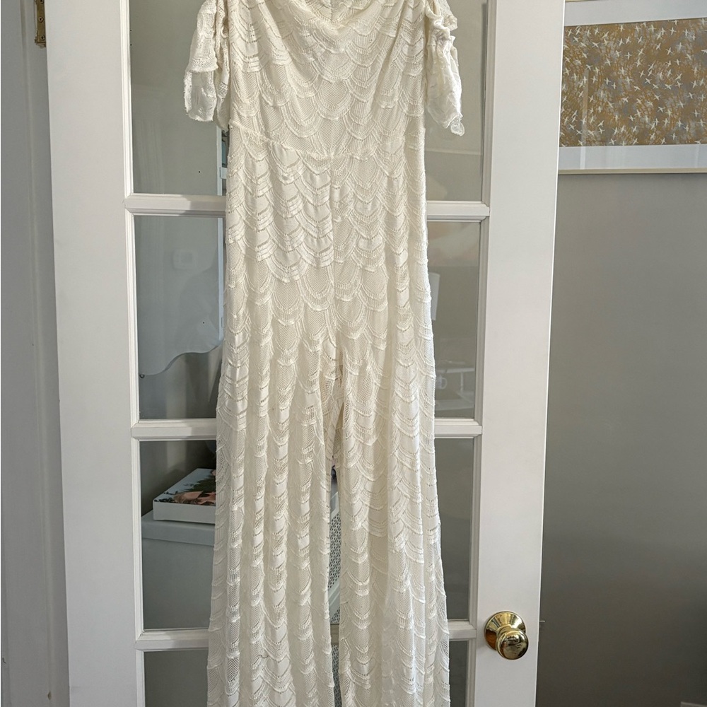 Boho White Lace Jumpsuit